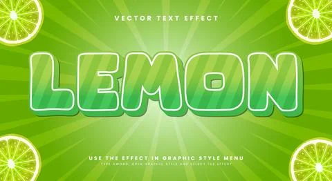 Lemon editable text effect Template Stock Illustration