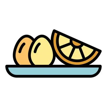 Lemon egg food icon vector flat Illustrazione stock