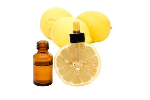 Lemon essential oil Foto stock