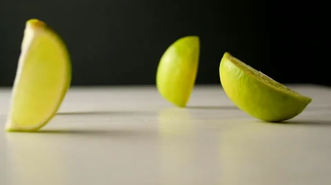 Lemon falling apart. Stock Footage 50128103