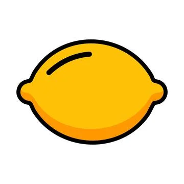 Lemon flat color icon isolated on white background. Vector illustration. Illustrazione stock