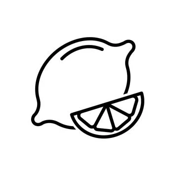 Lemon flat icon. Pictogram for web. Line stroke. Lime isolated on white backg Stock Illustration