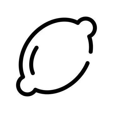 Lemon flat icon. Pictogram for web. Line stroke. Lime isolated on white backg Stock Illustration