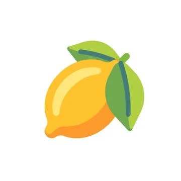 Lemon flat icon. Slot machine symbol Stock Illustration