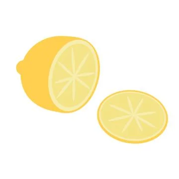 Lemon flat simple illustration Stock Illustration