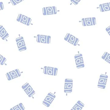 Lemon flavored soda glyph vector seamless pattern Stock Illustration