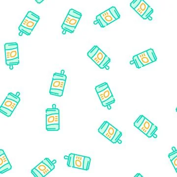 Lemon flavored soda vector seamless pattern Stock Illustration