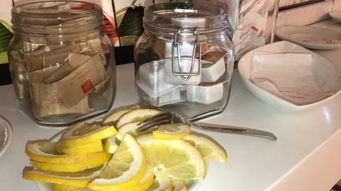 Lemon fork sugar jam Stock Footage 90783951