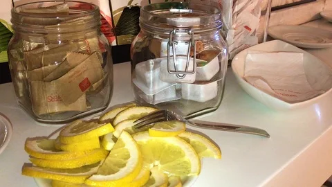 Lemon fork sugar jam Stock Footage 90898239