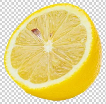 Lemon. Fresh cut lemon half with juicy citrus flesh Stock Photos