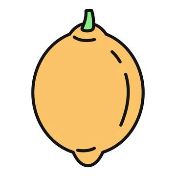 Lemon fruit cartoon drawing on a white background Stock Illustration