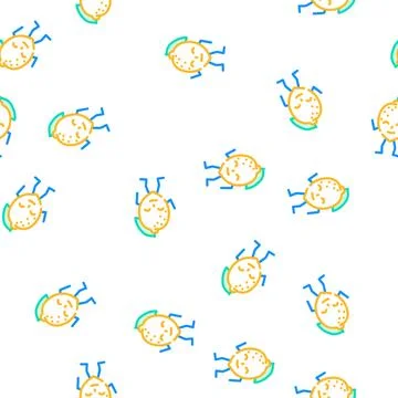 Lemon fruit character vector seamless pattern Stock Illustration