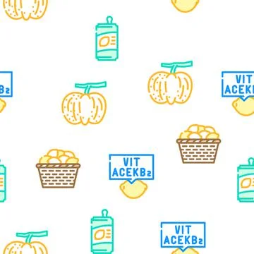 Lemon fruit citrus slice fresh vector seamless pattern Stock Illustration