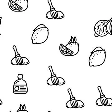 Lemon fruit citrus slice fresh vector seamless pattern イラスト素材