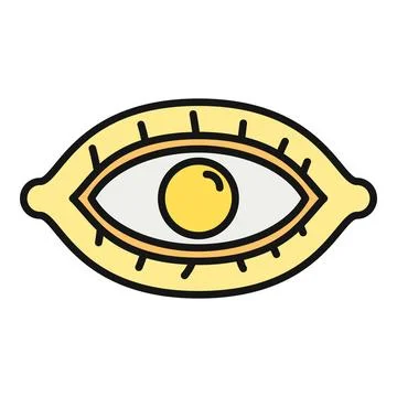 Lemon fruit eye looking esoteric symbol icon Illustrazione stock