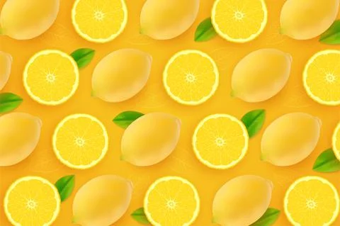Lemon fruit freshness background Stock Illustration