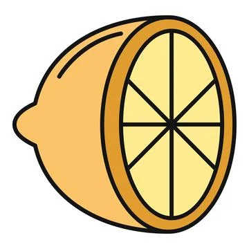Lemon fruit half with vibrant yellow pulp Stock Illustration