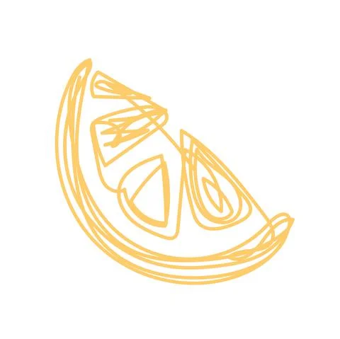 Lemon fruit. Hand drawn vector illustration. Pen or marker doodle sketch Stock Illustration