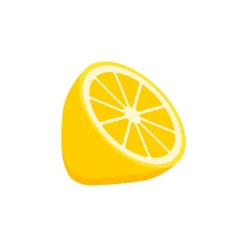 Lemon fruit icon in flat style. Organic fruits vector illustration on isola.. Stock Illustration