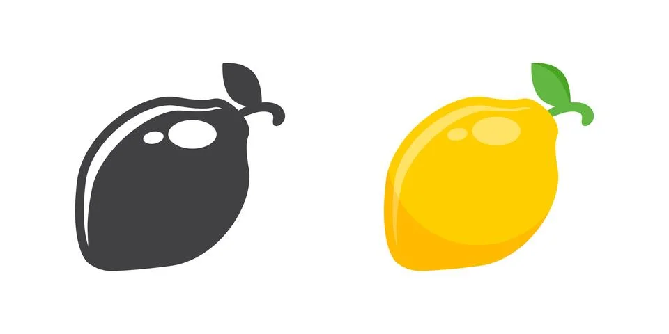 Lemon fruit icon in flat style. Organic fruits vector illustration on isola.. Illustrazione stock