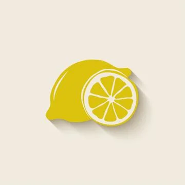 Lemon fruit icon Stock Illustration