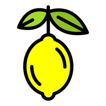 Lemon fruit icon vector flat Illustrazione stock