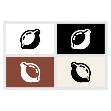 Lemon Fruit Icon Vector Graphic Set Stock Illustration