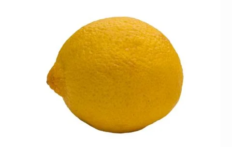 Lemon fruit with leaf isolated on white background Clipping Path Stock Photos