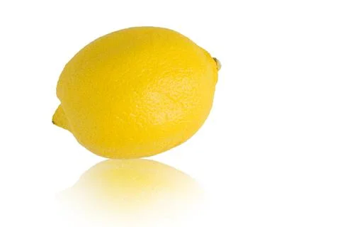 Lemon fruit with leaf isolated on white background Clipping Path Stock Photos