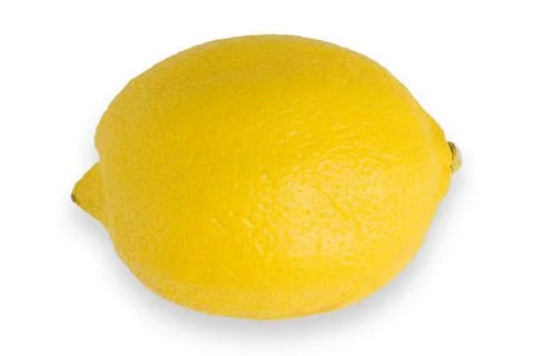 Lemon fruit with leaf isolated on white background Clipping Path Stock Photos