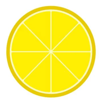 Lemon fruit. Lemon that are segmented on a white background. Flat design. Illustrazione stock