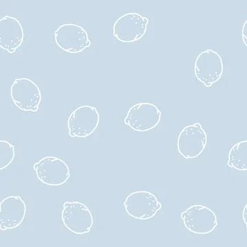 Lemon fruit line seamless pattern 스톡 일러스트