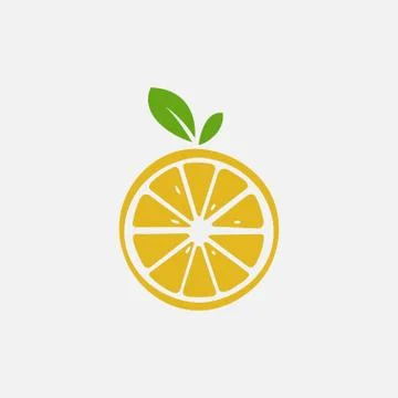 Lemon fruit logo design vector, citrus icon, orange symbol Stock Illustration
