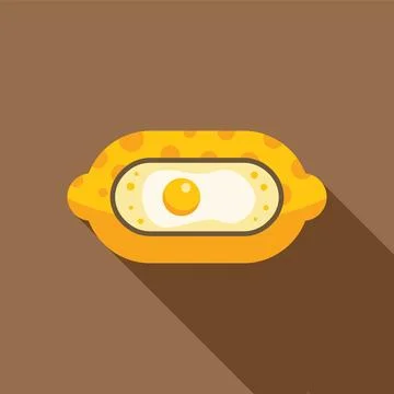 Lemon fruit looking like a fried egg with yolk inside, healthy food concept Illustration