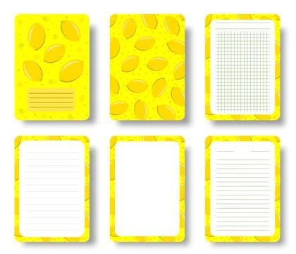 Lemon fruit notebook cover notepad diary pattern Stock Illustration