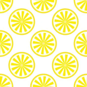 Lemon fruit pattern yellow and white Stock Illustration