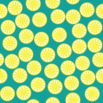 Lemon fruit pattern yellow and green Stock Illustration