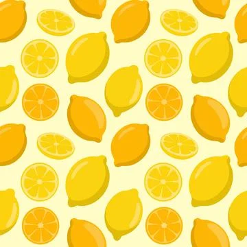 Lemon Fruit Seamless Pattern Illustrazione stock