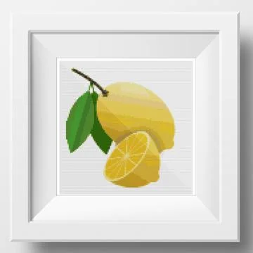 Lemon fruit slice with leaf on white background 스톡 일러스트