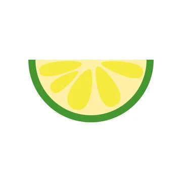 Lemon fruit slice yellow. Fresh sour icon. Vector illustration cartoon flat Stock Illustration