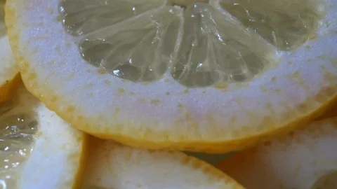 Lemon Fruit Slices Rotating Stock Footage 111067239