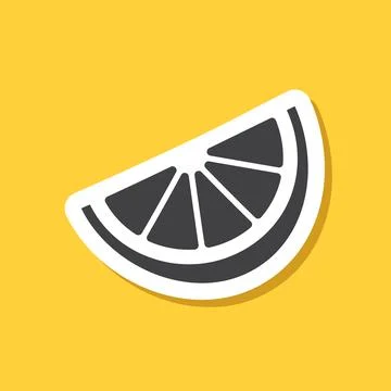 Lemon fruit sticker icon in flat style. Organic fruits vector illustration .. Stock Illustration