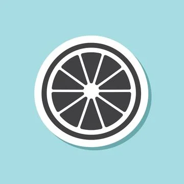 Lemon fruit sticker icon in flat style. Organic fruits vector illustration .. Illustrazione stock