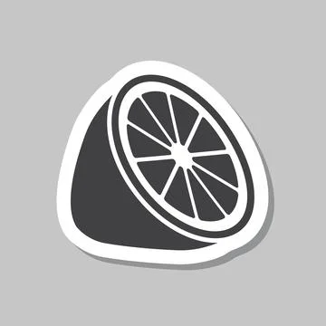 Lemon fruit sticker icon in flat style. Organic fruits vector illustration .. Illustrazione stock