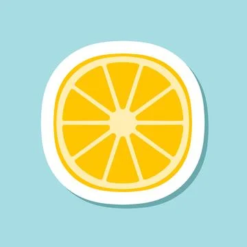 Lemon fruit sticker icon in flat style. Organic fruits vector illustration .. Illustrazione stock