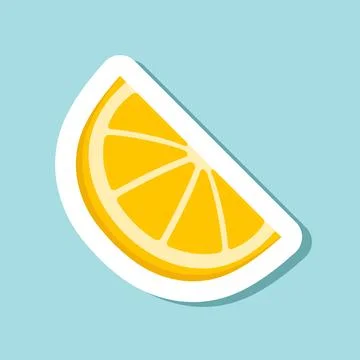 Lemon fruit sticker icon in flat style. Organic fruits vector illustration .. Stock Illustration