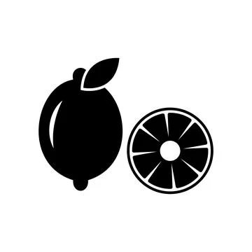 Lemon fruit vector icon in black. EPS 10. Citrus. Sour vitamin illustration Stock Illustration
