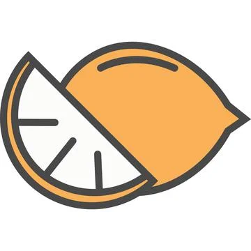 Lemon fruit vector icon isolated Stock Illustration