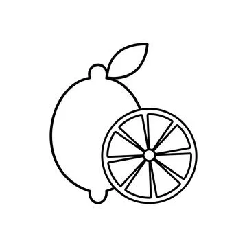 Lemon fruit vector icon outline. EPS 10. Citrus. Sour vitamin illustration Stock Illustration