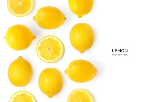 Lemon fruit white Stock Photos
